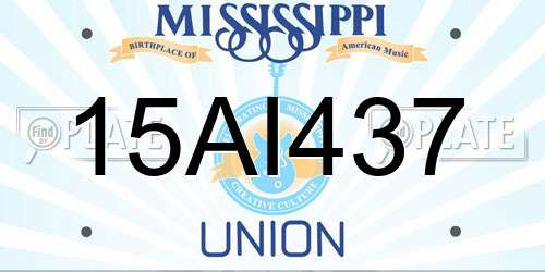 15AI437 Mississippi License Plate