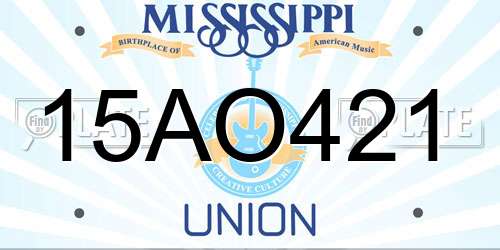 15AO421 Mississippi License Plate