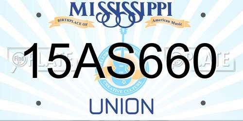 15AS660 Mississippi License Plate