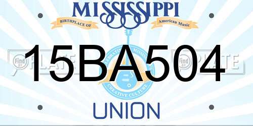 15BA504 Mississippi License Plate