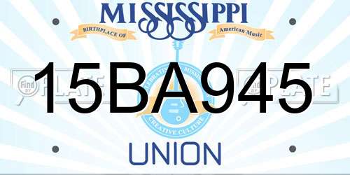 15BA945 Mississippi License Plate
