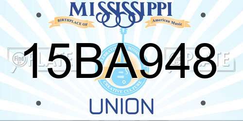 15BA948 Mississippi License Plate