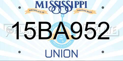15BA952 Mississippi License Plate