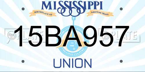 15BA957 Mississippi License Plate