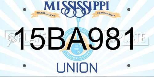 15BA981 Mississippi License Plate