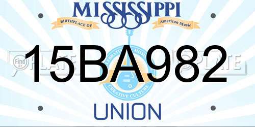 15BA982 Mississippi License Plate