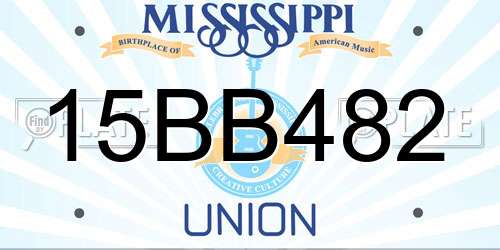 15BB482 Mississippi License Plate