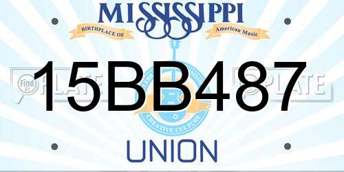 15BB487 Mississippi License Plate