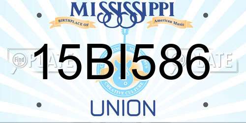 15BI586 Mississippi License Plate