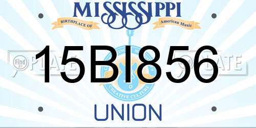 15BI856 Mississippi License Plate