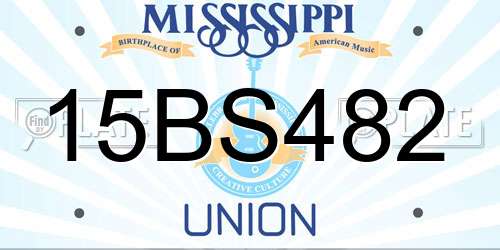 15BS482 Mississippi License Plate