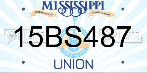 15BS487 Mississippi License Plate