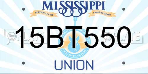 15BT550 Mississippi License Plate