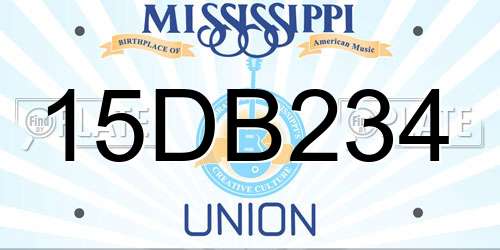 15DB234 Mississippi License Plate