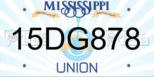 15DG878 Mississippi License Plate