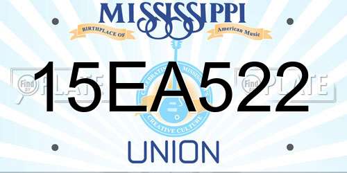 15EA522 Mississippi License Plate
