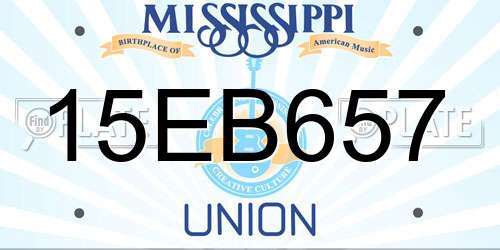 15EB657 Mississippi License Plate