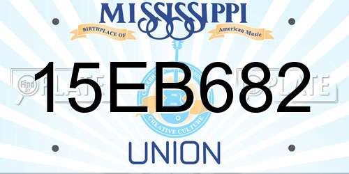 15EB682 Mississippi License Plate