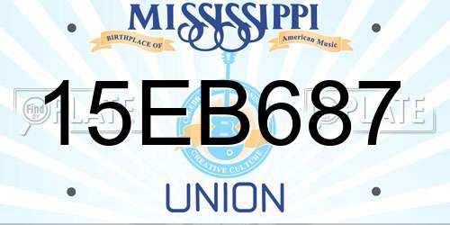 15EB687 Mississippi License Plate