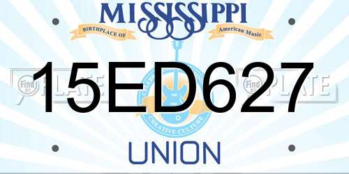 15ED627 Mississippi License Plate