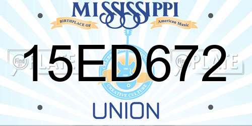 15ED672 Mississippi License Plate