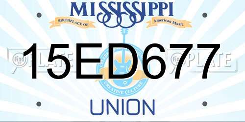 15ED677 Mississippi License Plate