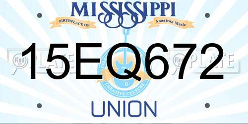 15EQ672 Mississippi License Plate