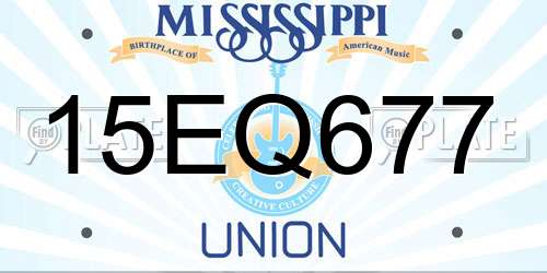 15EQ677 Mississippi License Plate
