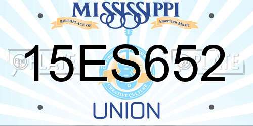 15ES652 Mississippi License Plate