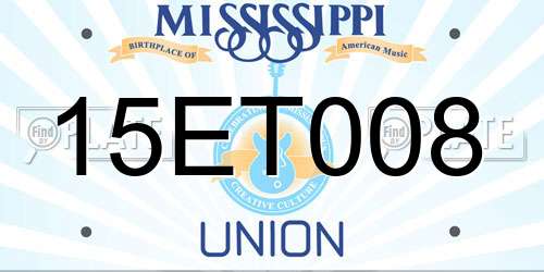 15ET008 Mississippi License Plate