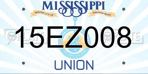 15EZ008 Mississippi License Plate