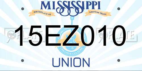 15EZ010 Mississippi License Plate