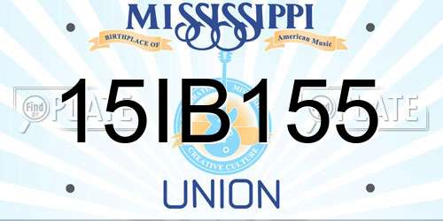 15IB155 Mississippi License Plate