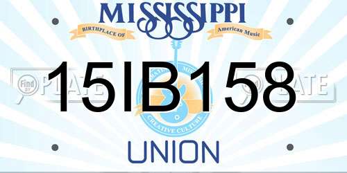 15IB158 Mississippi License Plate