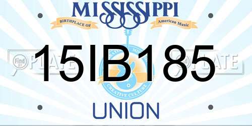 15IB185 Mississippi License Plate