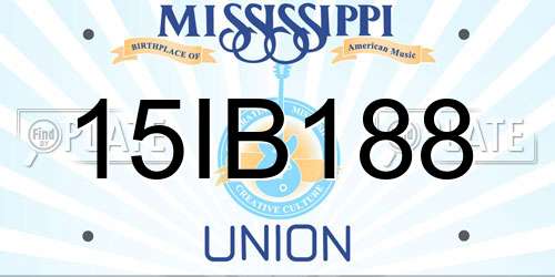15IB188 Mississippi License Plate