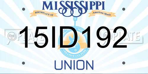 15ID192 Mississippi License Plate