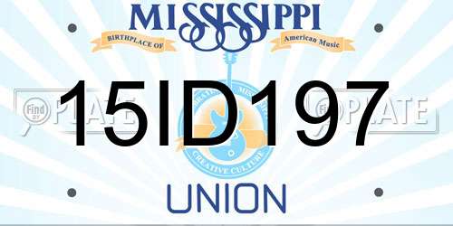 15ID197 Mississippi License Plate