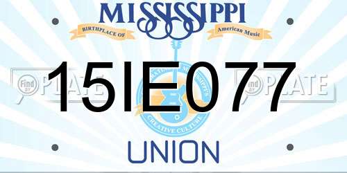 15IE077 Mississippi License Plate