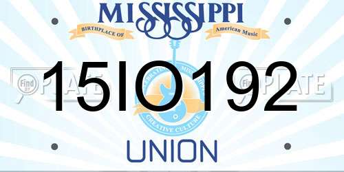 15IO192 Mississippi License Plate