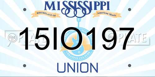 15IO197 Mississippi License Plate