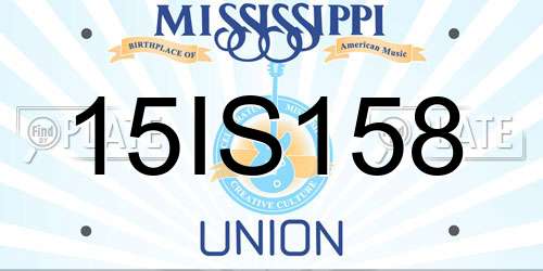 15IS158 Mississippi License Plate