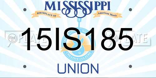 15IS185 Mississippi License Plate