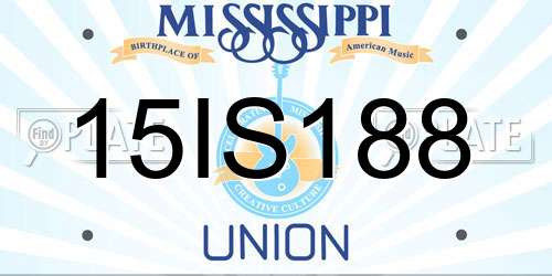 15IS188 Mississippi License Plate