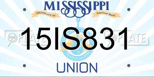 15IS831 Mississippi License Plate