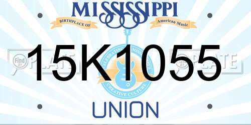 15K1055 Mississippi License Plate