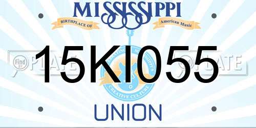 15KI055 Mississippi License Plate