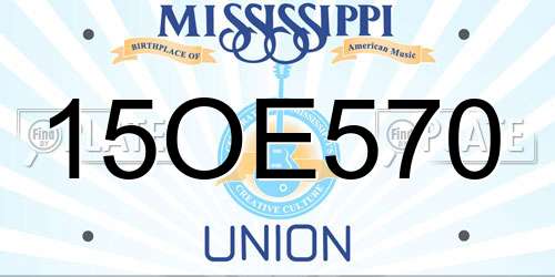 15OE570 Mississippi License Plate
