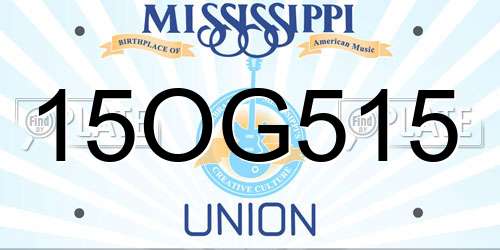 15OG515 Mississippi License Plate