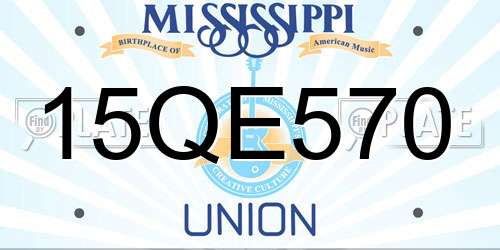 15QE570 Mississippi License Plate